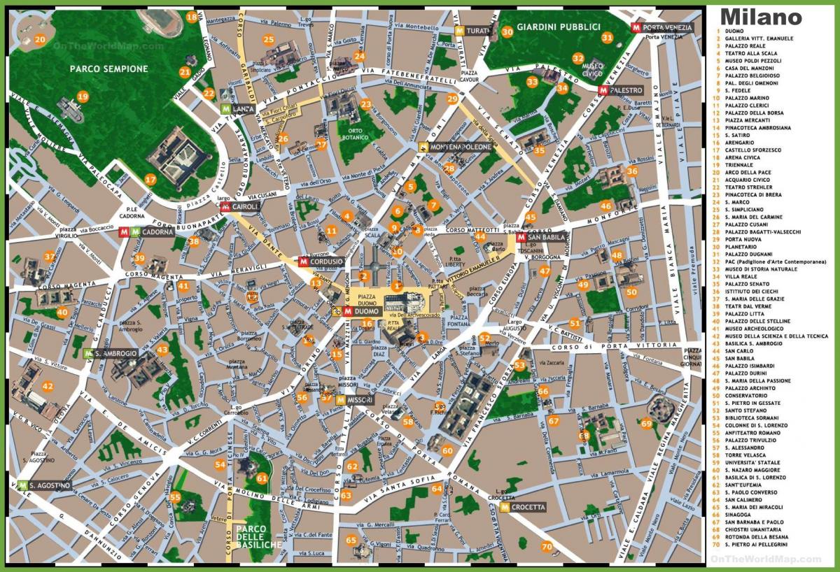milano apylinkių žemėlapis