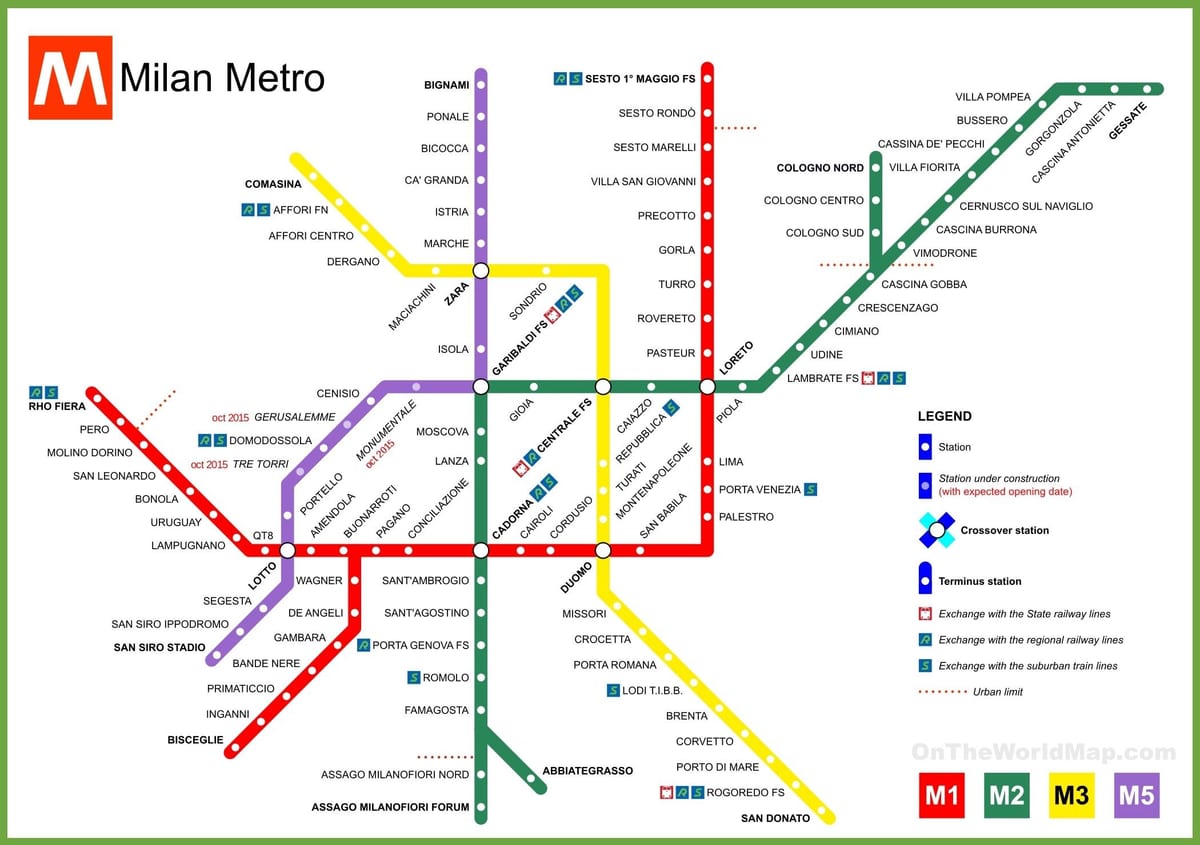 milano metro žemėlapis