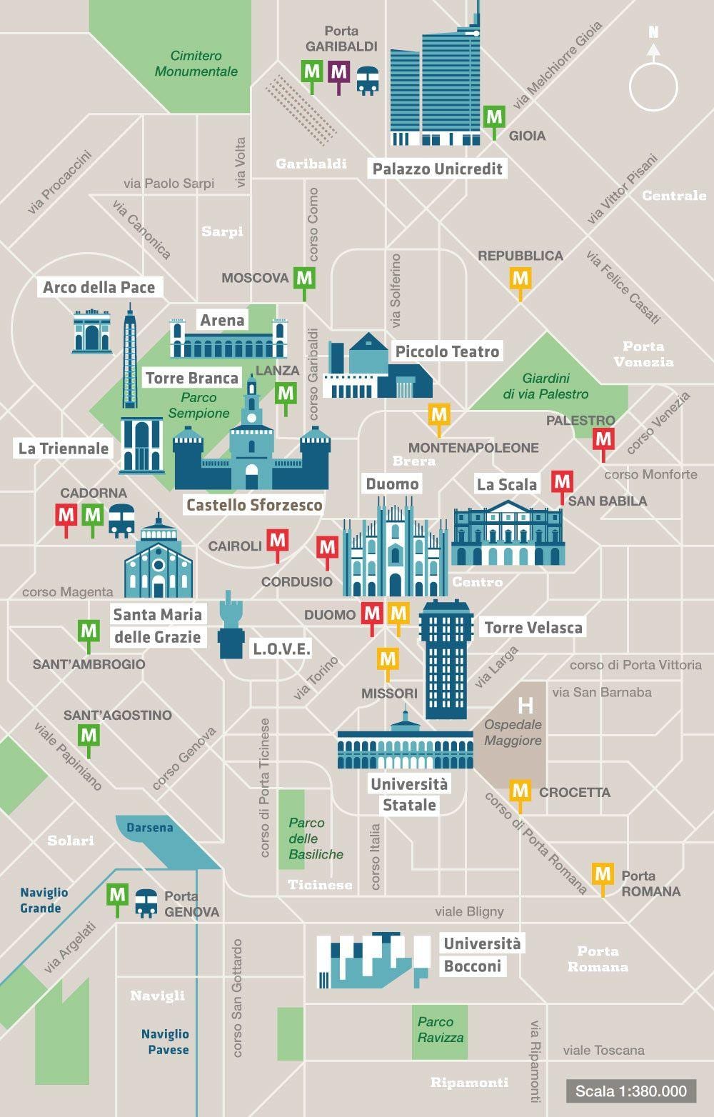 milano cadorna stoties žemėlapyje