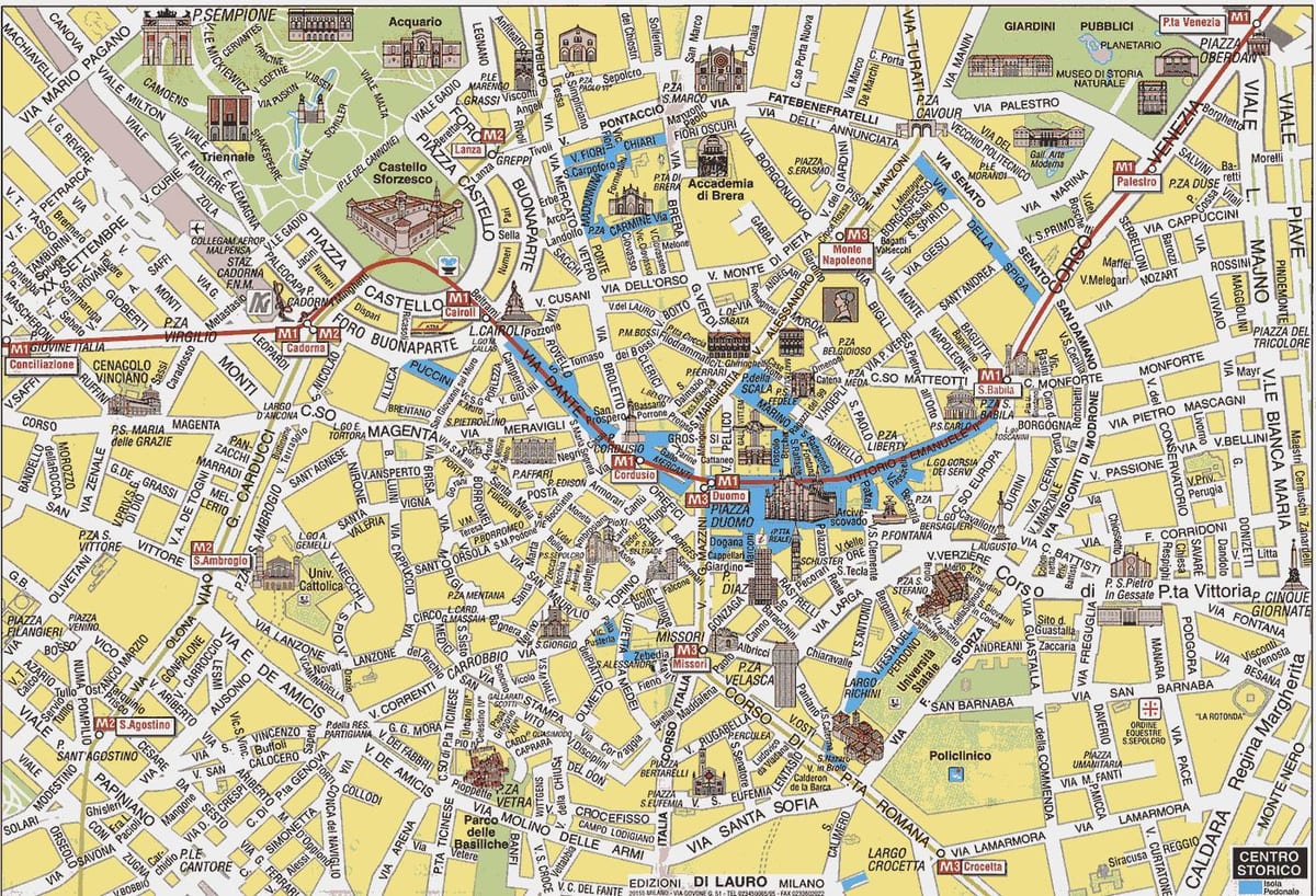 milano italija žemėlapyje