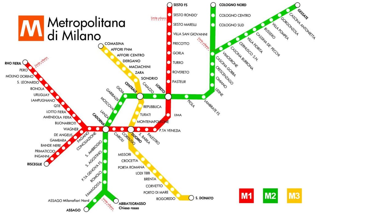 metro žemėlapis milanas