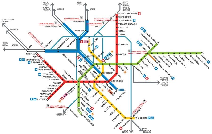 milano vamzdis žemėlapyje