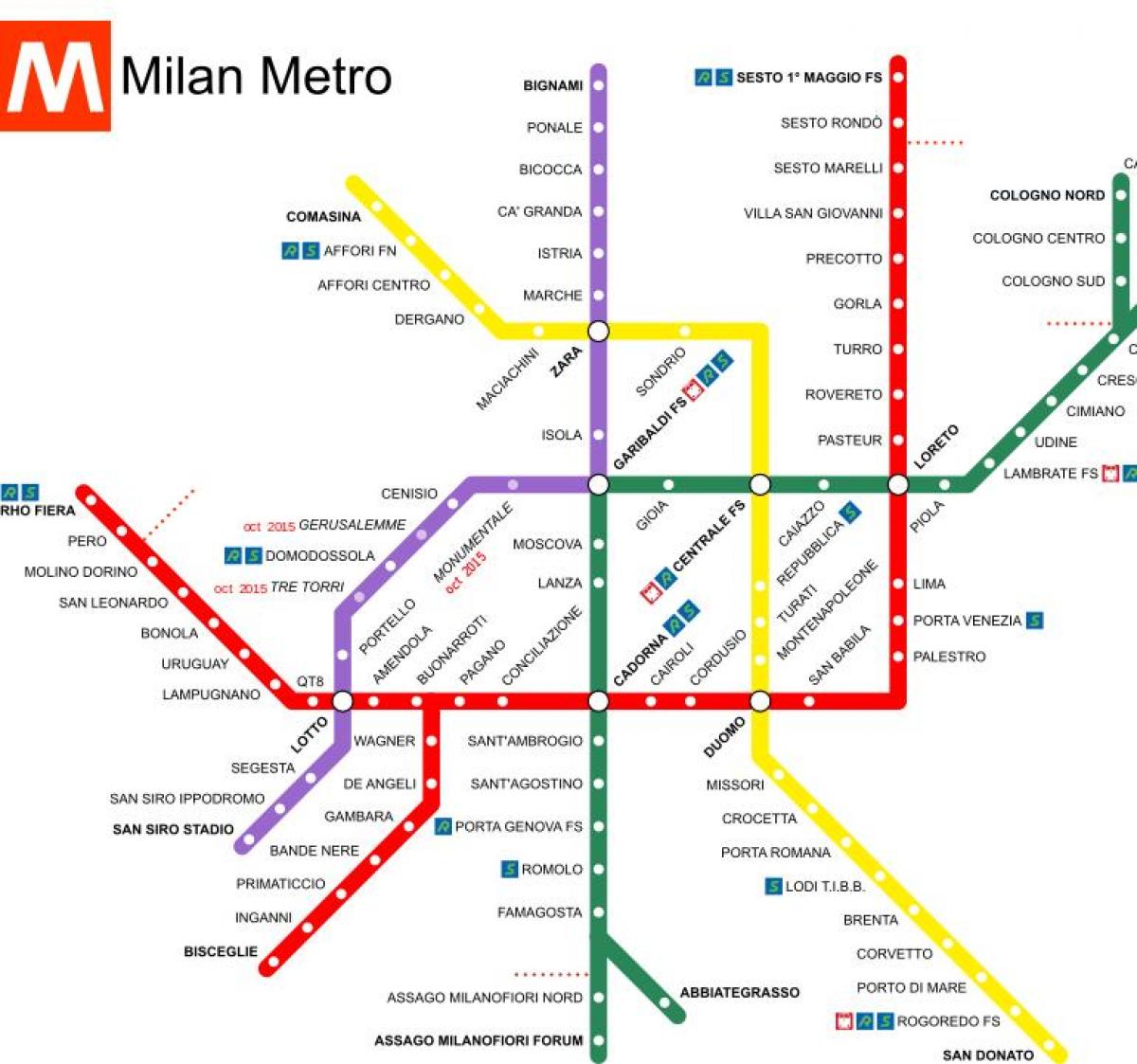 milano italija traukinių stotis map