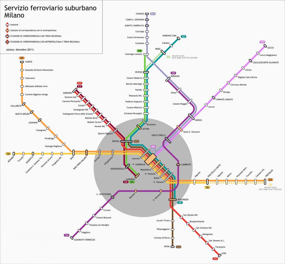žemėlapis milano tranzitu 