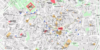 Žemėlapis centrinės milano italija
