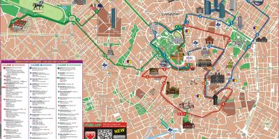 Milano hop on hop off kelionė autobusu žemėlapyje