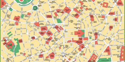 Milanas miesto centro žemėlapis