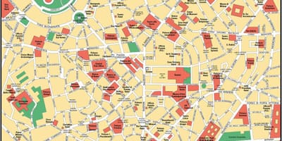 Milano italija miesto centro žemėlapis