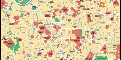Milano italija miesto centro žemėlapis