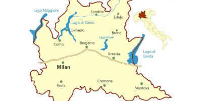 Žemėlapis milano lombardijos
