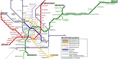 Milano metro žemėlapis 2016