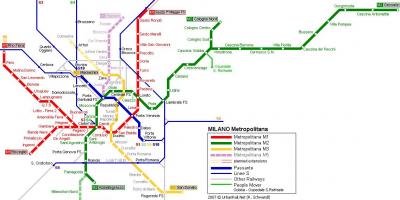 Milano metro žemėlapis 2016