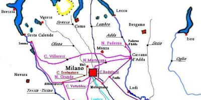 Žemėlapis milano navigli rajone