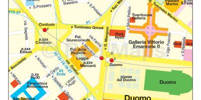 Žemėlapis milano prekybos gatvė