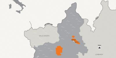 Žemėlapis milano ir aplinkinių miestų