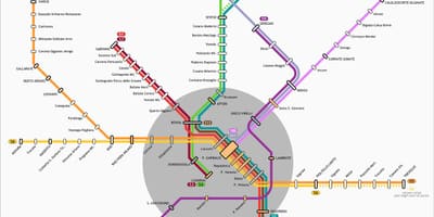 Žemėlapis milano tranzitu 