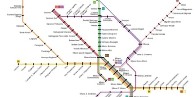 Milano traukinių žemėlapis