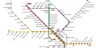Milano traukinių žemėlapis